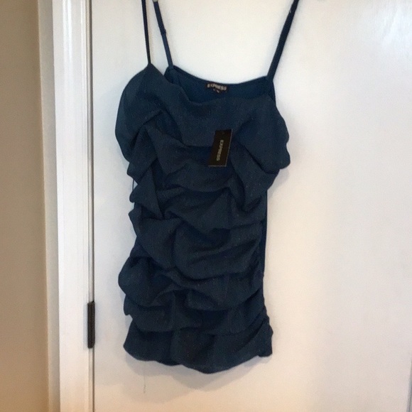 NWT EXPRESS TEAL GLITTER CAMISOLE - Picture 1 of 1